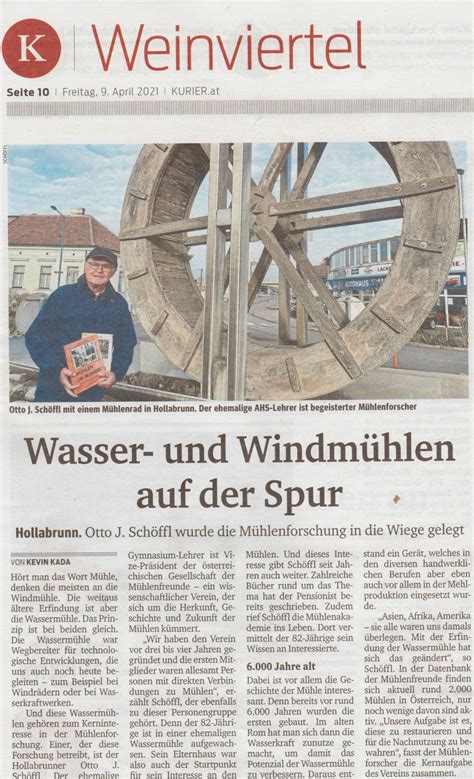 Kurier 9 4 2021 Wasser und Windmühlen auf der Spur Mühlenfreunde