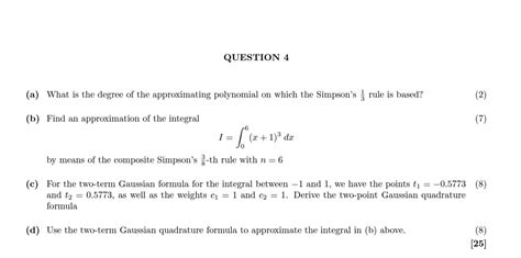 Solved Question 4 A What Is The Degree Of The