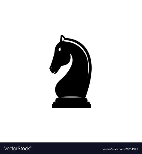 Silhouette chess knight piece logo Royalty Free Vector Image