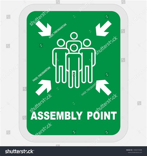 Assembly Point Sign Signage And Symbol Logo Royalty Free Stock Vector 1494374498