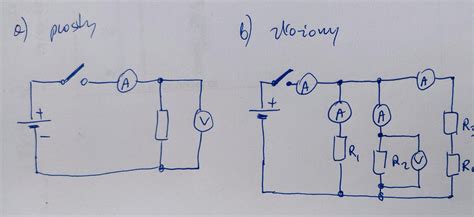 Narysuj schemat obwodu prostego nierozgałęzionego oraz złożonego