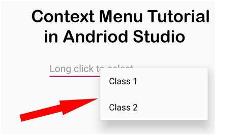 How To Create A Context Menu In Android Studio Android Studio