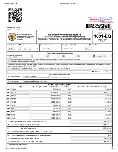 1601 Eq March 2022 Tax 809 Am Bir Form No 1601eq Guidelines And