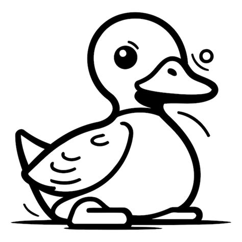 Pato de dibujos animados ilustración vectorial de un lindo pato aislado