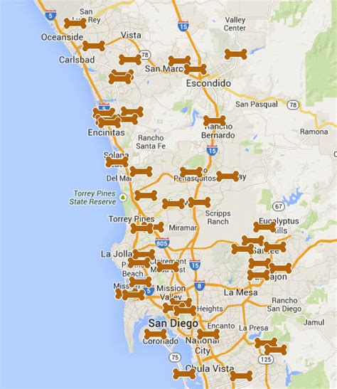 San Diego County Dog Park Map