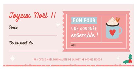 Printable Imprimez Ces Bons Cadeaux Pour Un Noël Minimaliste