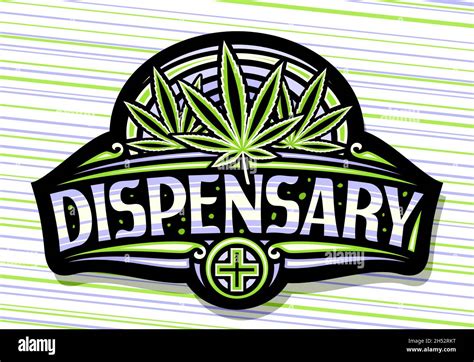 Vector Signage For Cannabis Dispensary Dark Sign Board With