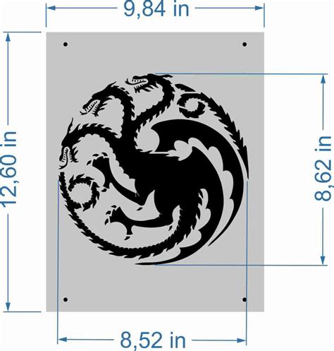 Stencils Targaryen Sigil Set Of 3 Reusable Plastic Stencils Etsy