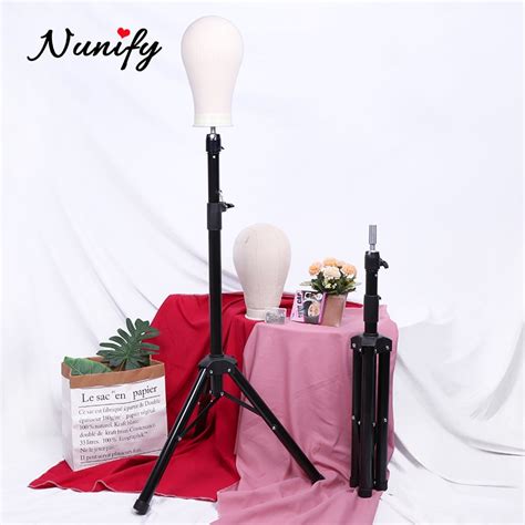 Nunify Black Tripod Stand With Canvas Block Head Training Mannequin