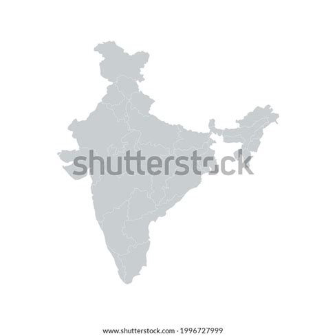 India Country Regions Vector Map Stock Vector Royalty Free