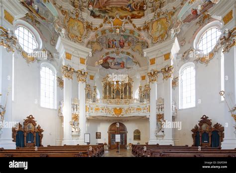 Interior Organ Wieskirche Church Or Pilgrimage Church Of Wies Unesco World Heritage Site