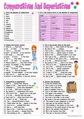 Comparatives And Superlatives English Esl Worksheets Pdf