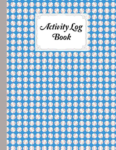 Activity Log Book Baseball Cover Activity Log Book Record And Tracker