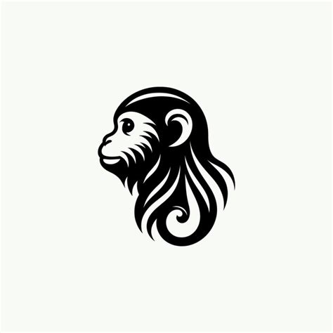 Ilustração vetorial da silhueta do logotipo do macaco Vetor Premium