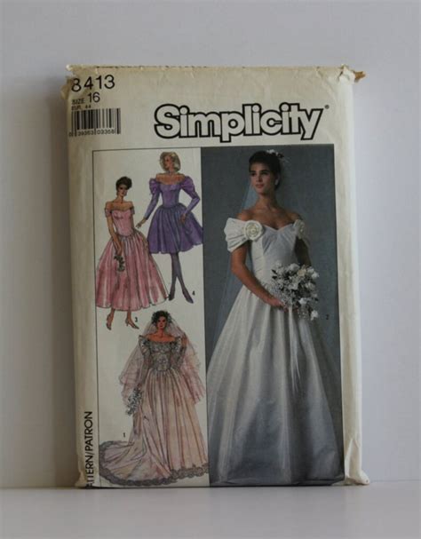 Vintage 1987 Simplicity Wedding Dress Pattern Wedding Etsy