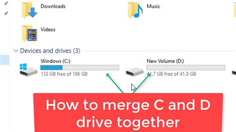 How To Merge C And D Drive In Windows Youtube