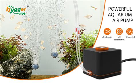 Hygger Aquarium Air Pump Ultra Silent Fish Tank Air Pump For Aquarium