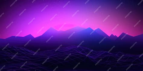 Premium AI Image | A purple mountain with a purple sky and the stars in ...