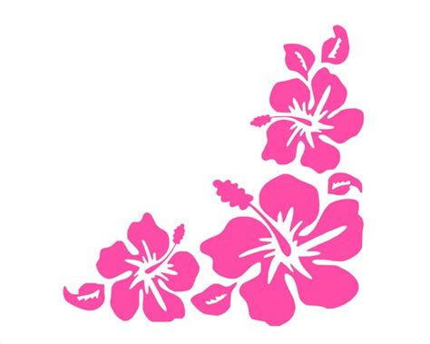 Hibiscus Corner Flower Premium Waterproof Vinyl Decal Stickers Etsy