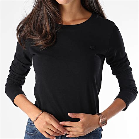 Calvin Klein Tee Shirt Manches Longues Femme Classic Slim 2586 Noir