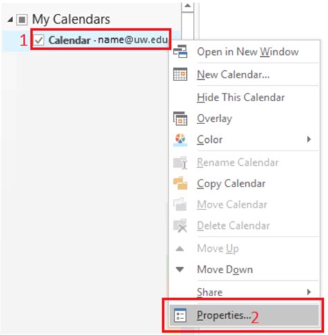 How To Grant Permissions To Your Outlook Calendar Uw School Of Dentistry