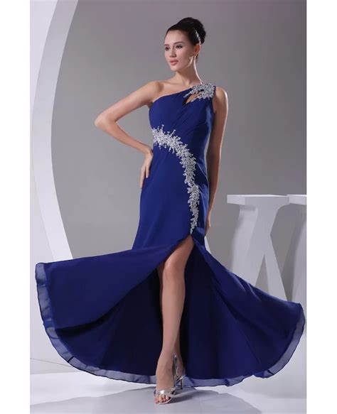 Classic Royal Blue Sexy Split Front Prom Dress One Strap Op4160 168 7