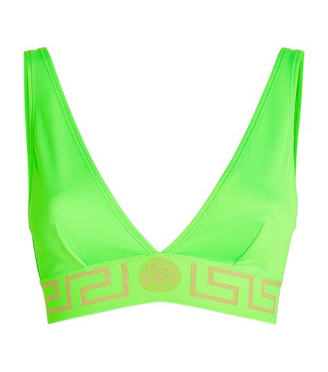 Womens Versace Green Greca Bikini Top Harrods CountryCode