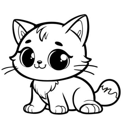 Dibujo De Gatito Kawaii F Cil Para Colorear A Imprimir Pdf Gratuito