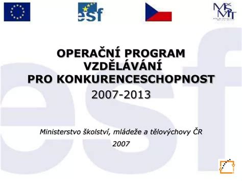 Ppt Opera N Program Vzd L V N Pro Konkurenceschopnost