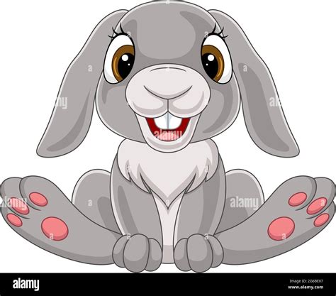 Cute little rabbit cartoon sitting Stock Vector Image & Art - Alamy