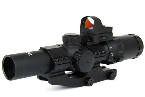 TacFire 1 4x24mm Tactical Rifle Scope Green Red Blue Illuminated Dot