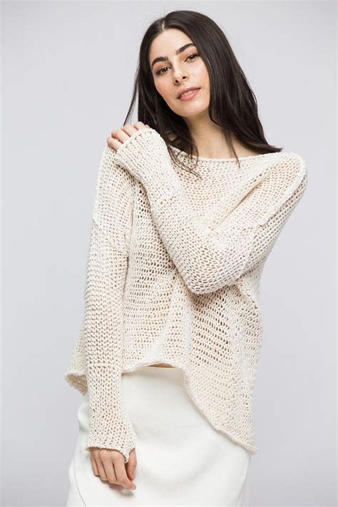 Woman Knit Linen Cotton Oversized Sweater Summer Loose Knit Sweater