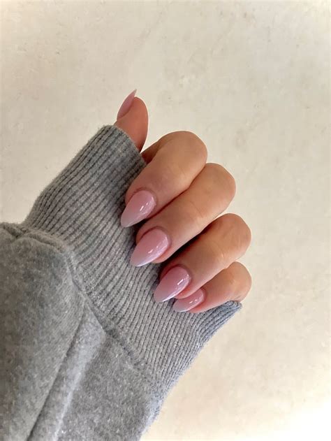 Sheer Pink Nails In 2023 Pink Nails Almond Nails Pink Sheer Nails