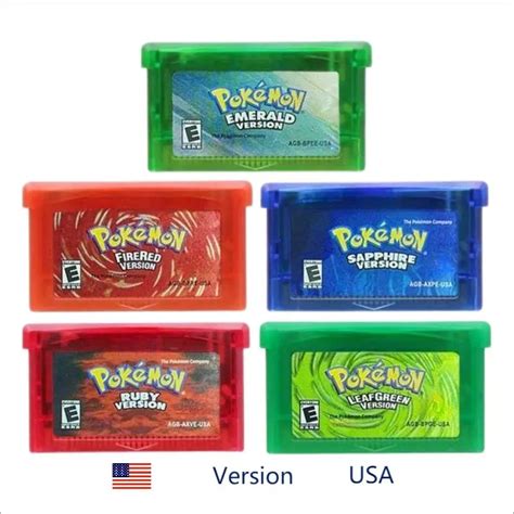 Cartucho De Videojuegos De La Serie Pokemon GBA Tarjeta De Consola De