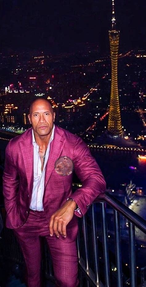 Dwayne Johnson In Pink Suit