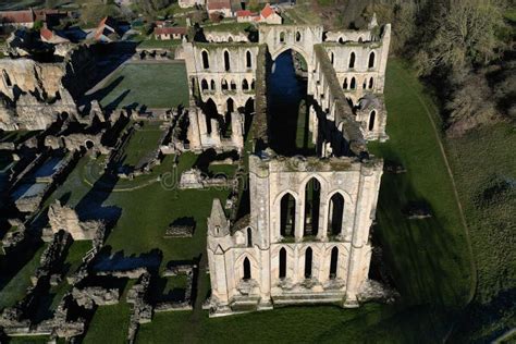 Aerial View of Rievaulx Abbey. Rievaulx Village. Yorkshire Editorial ...