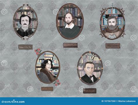 Classic authors editorial image. Illustration of pattern - 107567260