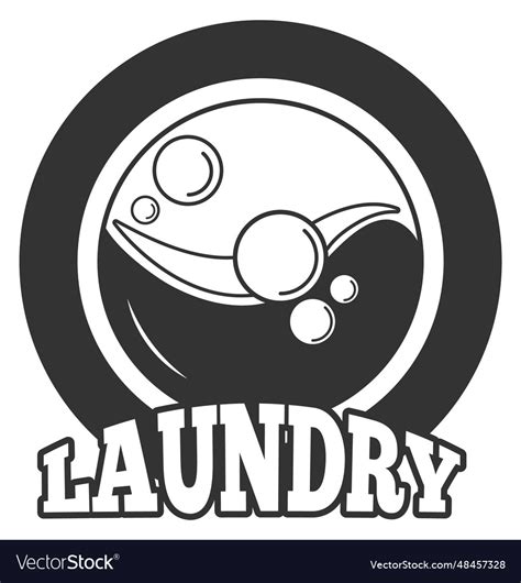 Laundry black emblem laundromat logo clothes Vector Image