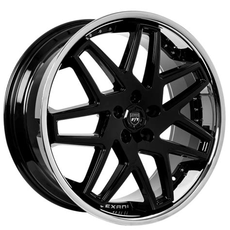 20 Lexani Wheels Nova Gloss Black With Ss Lip Rims Lx201 1