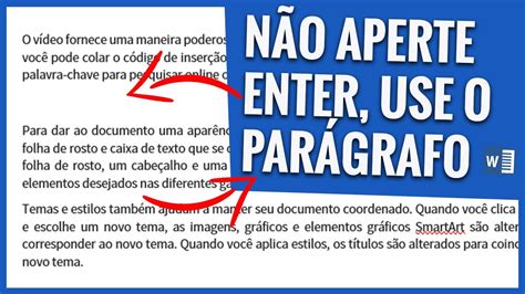 COMO COLOCAR PARAGRAFO NO WORD É bem fácil YouTube