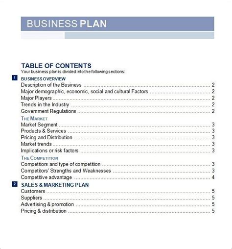 business plan template pdf free download Bussines Plan Template - 17+ D ...