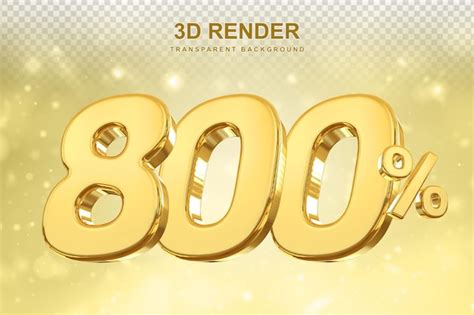 Premium Psd 800percent Gold Promotion Sale Off In 3d