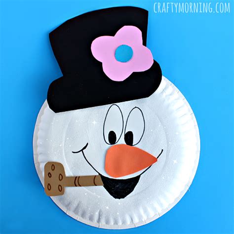 Paper Plate Frosty the Snowman Craft - Crafty Morning