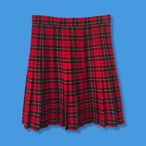 Vintage Tartan Mini Skirt ♥️ The Pleated Red Plaid Depop