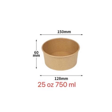 Bowl Kraft 750 Ml Con Tapa Pp 50 Unids