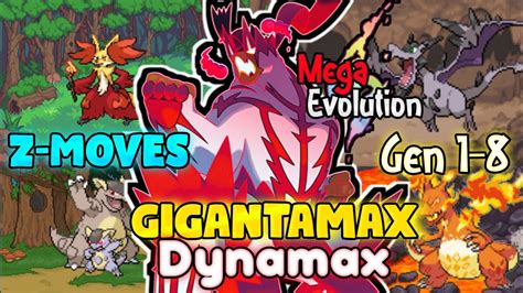 Pokemon Gba Rom Hack With Gigantamax Z Moves Dynamax Mega Evolution