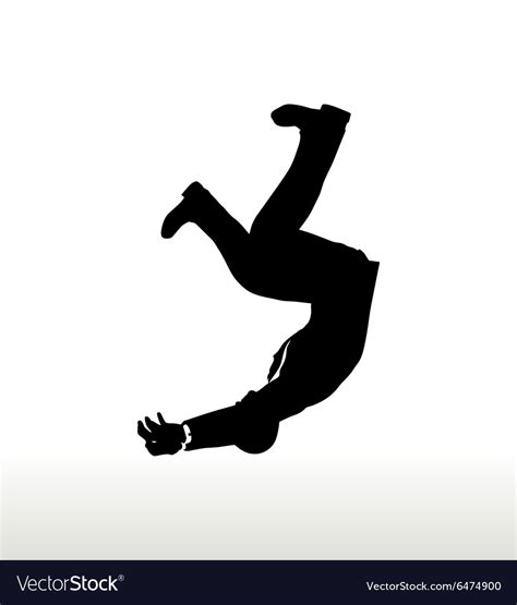 Silhouette of businessman falling Royalty Free Vector Image