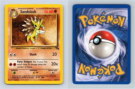 Sandslash Fossil Uncommon Pokemon Tcg Card