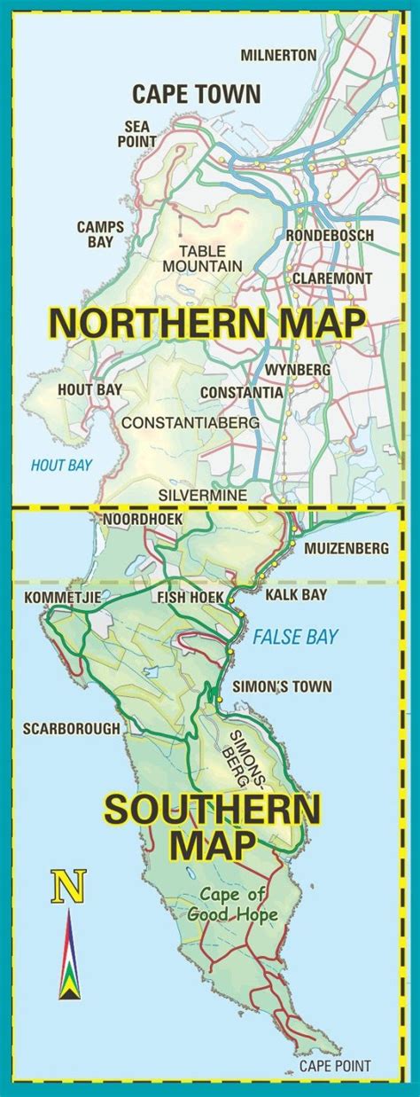 Wegenkaart Landkaart South Africa Cape Peninsula Slingsby Maps