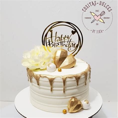 Golden Hearts Birthday Cake | Simple Cake Designs